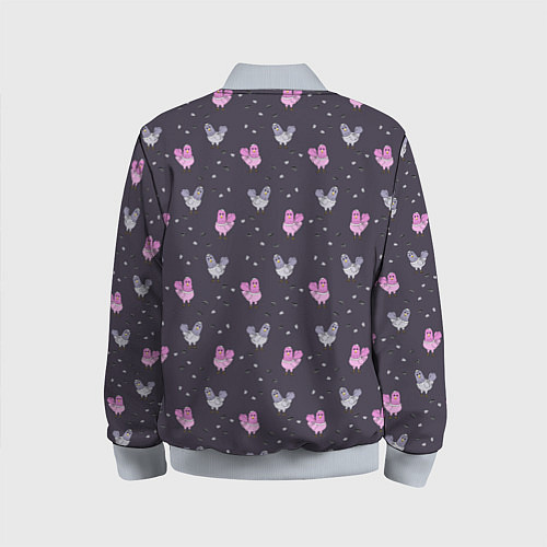 Детский бомбер Голуби и семечки на темном / 3D-Серый – фото 2