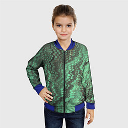 Бомбер детский Разводы в зеленом цвете, цвет: 3D-синий — фото 2