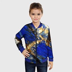 Бомбер детский Золотой минерал в синем камне, цвет: 3D-синий — фото 2