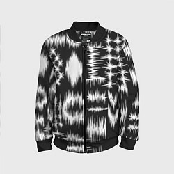 Бомбер детский Штриховка - геометрическая абстракция, цвет: 3D-черный