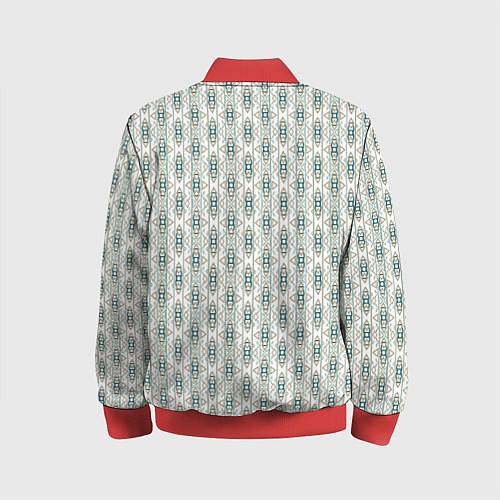Детский бомбер Вертикальный узор с геометрическим рисунком / 3D-Красный – фото 2