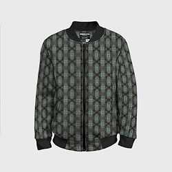 Бомбер детский Вертикальный геометрический узор на черном, цвет: 3D-черный