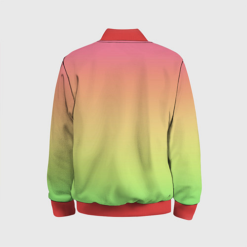 Детский бомбер Градиент заря розово-зелёный / 3D-Красный – фото 2