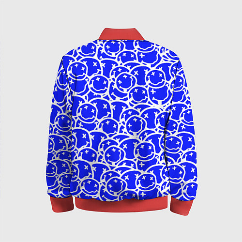 Детский бомбер Nirvana logo blue / 3D-Красный – фото 2