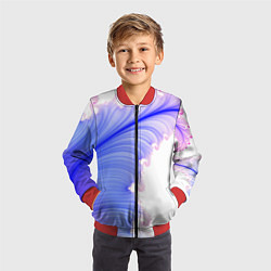 Бомбер детский Узоры неон фрактал, цвет: 3D-красный — фото 2