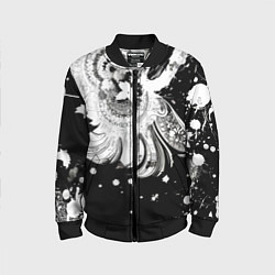 Бомбер детский Абстрактная экспрессивная композиция, цвет: 3D-черный