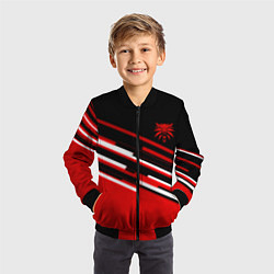 Бомбер детский Ведьмак полосы геометрия, цвет: 3D-черный — фото 2