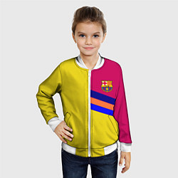 Бомбер детский Барселона фк клуб геометрия, цвет: 3D-белый — фото 2