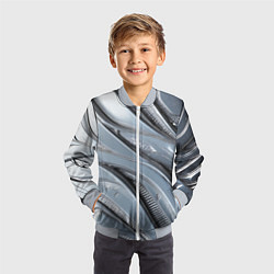 Бомбер детский Полированный металл серебряный, цвет: 3D-серый — фото 2