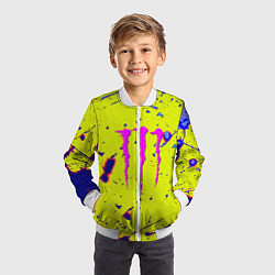 Бомбер детский Monster energy краски, цвет: 3D-белый — фото 2