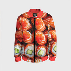 Бомбер детский Филадельфия с красной икрой, цвет: 3D-красный