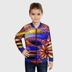 Бомбер детский Психоделика стекло, цвет: 3D-синий — фото 2