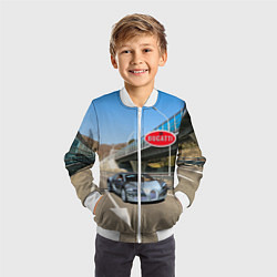 Бомбер детский Бугатти на трассе, цвет: 3D-белый — фото 2