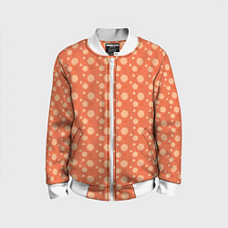 Бомбер детский Кораллово-оранжевый геометричный паттерн, цвет: 3D-белый