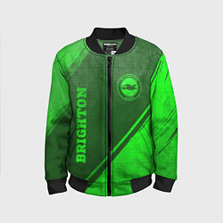 Бомбер детский Brighton - green gradient вертикально, цвет: 3D-черный