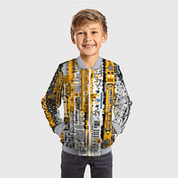 Бомбер детский Cyberpunk pattern yellow, цвет: 3D-серый — фото 2