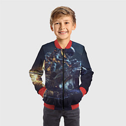 Бомбер детский Космонавт - ракета, цвет: 3D-красный — фото 2