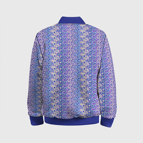 Детский бомбер Сиреневый с узором паттерн / 3D-Синий – фото 2