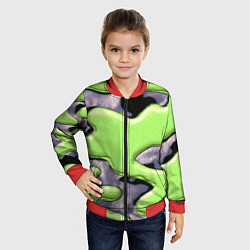 Бомбер детский Зеленый объемный камуфляж, цвет: 3D-красный — фото 2