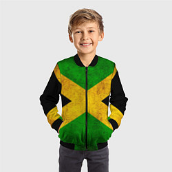 Бомбер детский Jamaica flag, цвет: 3D-черный — фото 2