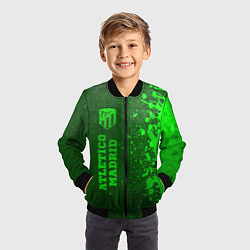 Бомбер детский Atletico Madrid - green gradient по-вертикали, цвет: 3D-черный — фото 2