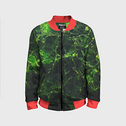 Бомбер детский Зеленая ядовитая текстура, цвет: 3D-красный