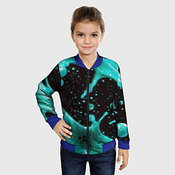 Бомбер детский Голубая краска и капли, цвет: 3D-синий — фото 2
