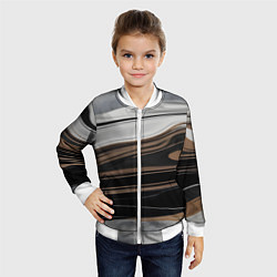Бомбер детский Движение песка, цвет: 3D-белый — фото 2