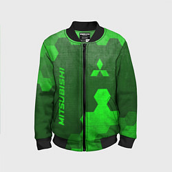 Бомбер детский Mitsubishi - green gradient вертикально, цвет: 3D-черный
