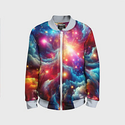 Детский бомбер Colorfull neon space clouds - ai art fantasy