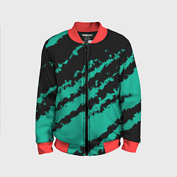 Детский бомбер The color is black and turquoise