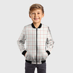 Бомбер детский Светлый узор - классическая клетка, цвет: 3D-черный — фото 2