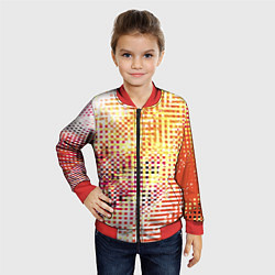 Бомбер детский Абстракция жёлтый с оранжевым, цвет: 3D-красный — фото 2