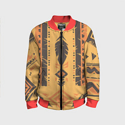 Бомбер детский Прикид индейца, цвет: 3D-красный