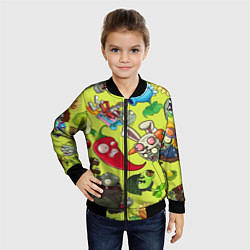 Бомбер детский Растения против зомби с героями, цвет: 3D-черный — фото 2