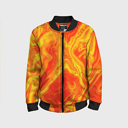 Бомбер детский Огненный жёлто-красный, цвет: 3D-черный