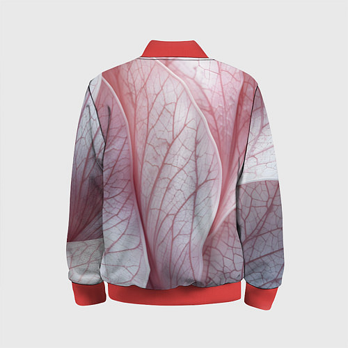 Детский бомбер Розовые листья / 3D-Красный – фото 2