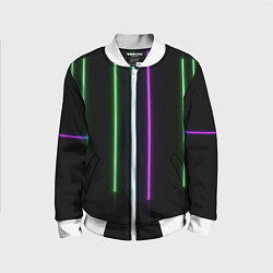 Бомбер детский Neon stripes, цвет: 3D-белый