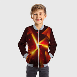 Бомбер детский Трехмерный взрыв неоновых плит абстракция, цвет: 3D-серый — фото 2