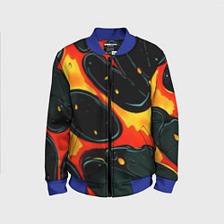 Детский бомбер Оранжевые разломы текстура