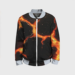 Детский бомбер Оранжевый разлом на черной текстуре