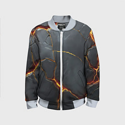 Детский бомбер Серая текстура с золотым изломом