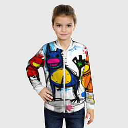 Бомбер детский Веселые зверята, цвет: 3D-белый — фото 2