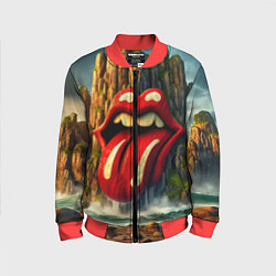 Бомбер детский Rolling Stones - sea rocks, цвет: 3D-красный