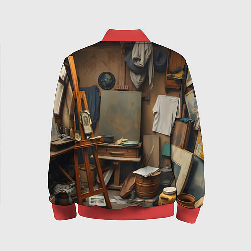Детский бомбер Мастерская художника / 3D-Красный – фото 2