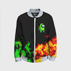 Бомбер детский Амонг ас огненная текстура, цвет: 3D-серый