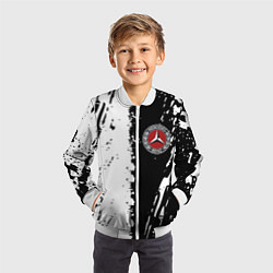 Бомбер детский Mercedes краски текстура, цвет: 3D-белый — фото 2