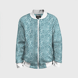 Бомбер детский Бирюзовый деревенский узор ретро, цвет: 3D-белый