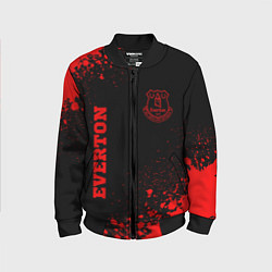 Бомбер детский Everton - red gradient вертикально, цвет: 3D-черный