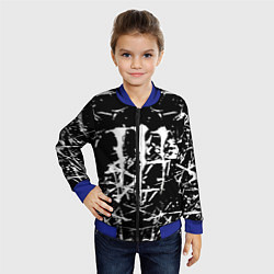 Бомбер детский Monster energy белые штрихи краско, цвет: 3D-синий — фото 2